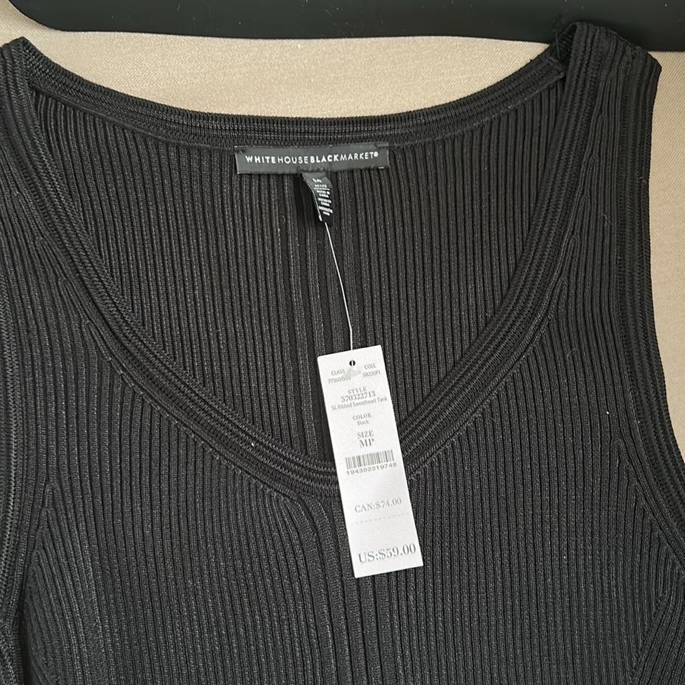 Black Sleeveless Ribbed Top